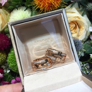 bvlgari宝格丽回形针戒指纯18k金镶钻蛇形十字架男女款项链手镯