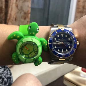 绿水龟手表抖音同款沙雕鲨鱼小乌龟拍拍表水鬼卡通儿童玩具女海龟