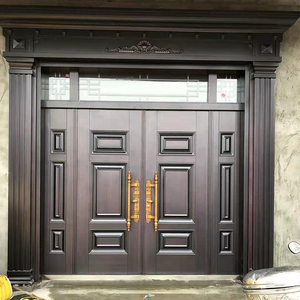 新款别墅大门进户门农村自建房入户门家用四开中式仿铜门