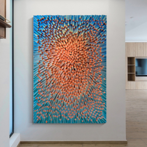 罗米尼唯旗舰店天猫纯手绘油画定制玄幻玄关挂画厚油立体装饰画现代