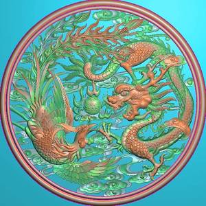 602人付款淘宝龙凤呈祥精雕图龙凤戏珠灰度图石碑头碑帽石材雕刻图jdp