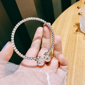 正品s999纯银手镯一步一响双宫铃手环一对闺蜜七夕情人节情侣礼物