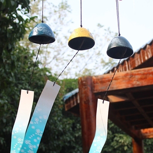 日式铸铁风铃民宿金属复古和风景区阳台户外庭院寺庙祈福挂饰铃铛