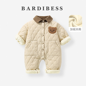 婴儿棉服冬装衣服加厚夹棉外套宝宝外出服秋装儿童棉衣冬季连体衣
