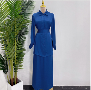 新品欧美大码女装系带套装连衣裙马来西亚印尼名族两件套长裙长袍