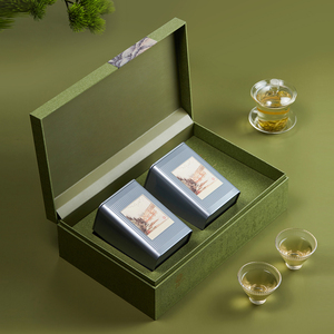 高档绿茶金属方罐礼品盒空盒精致素雅半斤装明前龙井散装茶叶包装