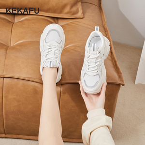 珂卡芙春夏奶茶熊女鞋复古调色盘老爹鞋跑步鞋休闲运动鞋