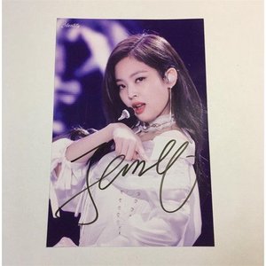 新款jennie亲笔签名照金珍妮金智妮亲签black pink周边应援礼物送