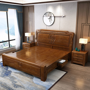 黄金梨木全实木床