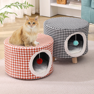 超级大猫窝凳子冬天保暖半封闭式人猫共用小幼猫咪屋房子四季通用