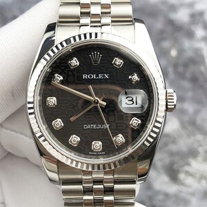 二手正品劳力士日志型男表116234g钻石刻度花纹盘日历自动机械表