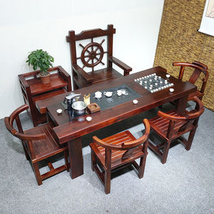 老船长茶桌椅组合实木茶台新中式家具套装一体办公室家用功夫泡茶