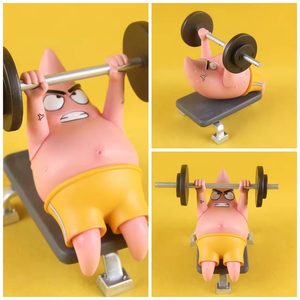 海绵宝宝 gk 派大星 自律健身举重肌肉健美潮玩汽车摆件手办模型