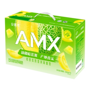 【2月生产】伊利安慕希酸奶AMX哈密瓜奶昔风味酸牛奶整箱230g*10