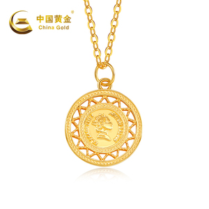 中国黄金3d足金吊坠女王牌时尚黄金吊坠