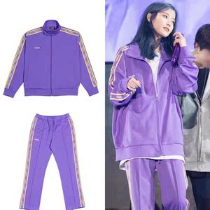 两件套秋冬潮宽松李女显瘦卫衣套装同款休闲时尚iu紫色运动服知恩