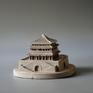 西安钟楼建筑水泥桌面摆件清水混凝土鱼缸造景微景观中国风新中式