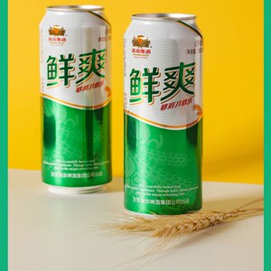 燕京鲜爽啤酒500ml*12罐量贩罐啤整箱8度麦香鲜啤酒包邮