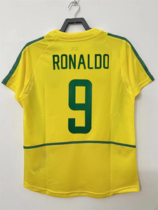 02年世界杯巴西主客场复古老款球衣大罗小罗里瓦尔多卡洛斯足球服