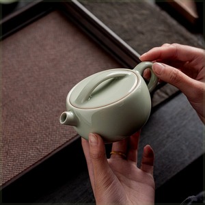 宋青釉大口汉瓦壶陶瓷茶壶家用复古单壶带过滤高档泡茶壶功夫茶具