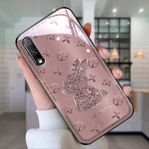 金箔兔子适用华为荣耀9xpro手机壳honor8x新款8xmax防摔9x镜面玻璃v9