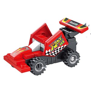 新奇特兼容乐高回力赛道版小汽车模型儿童益智拼装小颗粒积木玩具