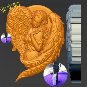 小天使 美女吊坠三维立体图精雕图图纸stl文件浮雕图雕刻机3d模型