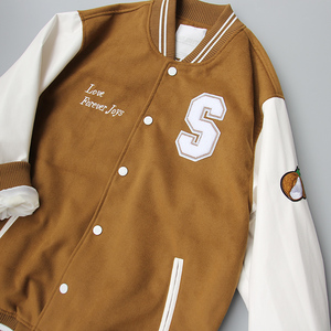 mlbny正品美职联盟棒球服春秋中长款男女皮长袖刺绣宽松毛呢外套