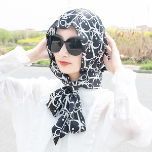 网红时尚头巾帽包头多功能帽子优雅丝巾飘带帽防风防晒帽纱巾头套