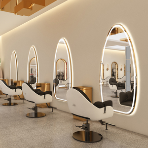 理发店镜子网红烫染挂镜发廊专用美容镜落地镜剪发美发店化妆镜台