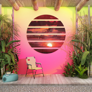 网红露营风装饰拍照区布置打卡背景墙面装饰咖啡店馆厅角摆件贴纸