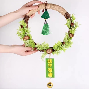 手工diy香包艾草装饰端午节自制花环粽子挂件香囊材料半成品制作