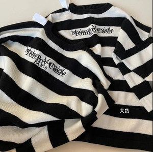 区别市场】杨幂同款马吉拉mm6合作tommycash重叠刺绣条纹羊毛毛衣