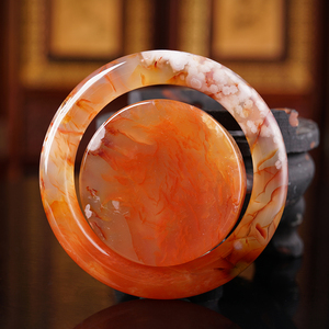 一哥珠宝直播间天然樱花玛瑙手镯正品招桃花细水晶玉髓玉石镯子