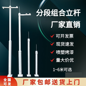 室外监控立杆红绿灯杆小区组合道路不锈钢工程分段八角拼接立柱