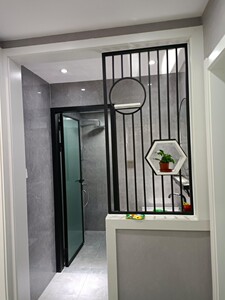 现代简约屏风隔断洗漱台卫生间干区入户玄关半墙隔断铁艺轻奢金属