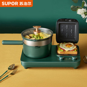 苏泊尔三明治机早餐机家用多功能双盘四合一小型一体机烤厚面包机