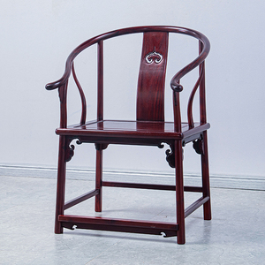 赞比亚血檀围椅明式仿古圈椅实木客厅中式太师椅主人茶椅皇宫椅