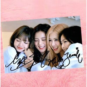 新款black pink签名照 black pink金智秀 朴彩英 lisa 金智妮亲笔