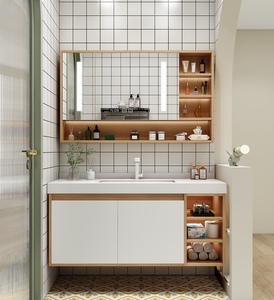 柜落地组合红橡木开放漆洗漱台整体实木卫生间洗手洗脸盆好心情