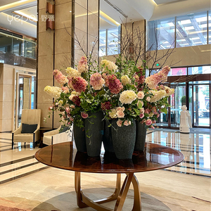 高档酒店大堂仿真花束花瓶摆件大厅前台假花别墅商场装饰插花摆设