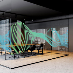 磨砂图案玻璃隔断