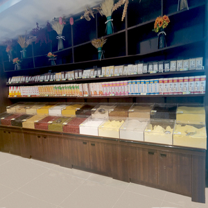 散装零食干货炒货鸡蛋米面柜超市干果货架靠墙五谷杂粮糖果展示柜