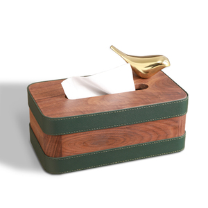 黑胡桃木餐厅纸巾盒高端大气抽纸盒客厅创意家用艺术感办公室摆件