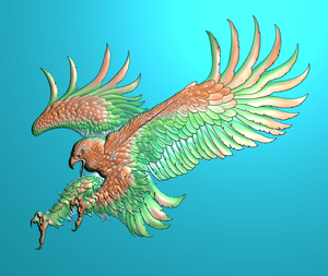 老鹰雄鹰展翅带线  精雕图 雕刻图 bmp灰度图 jdp精雕 浮雕图