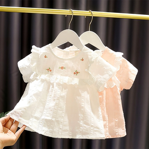 娃娃衫女婴儿夏季新款1-5岁女宝宝精美绣花3女童薄款透气上衣0016