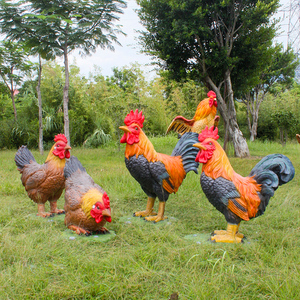 仿真大公鸡雕塑摆件庭院园林景观草坪农庄饭店母鸡模型生肖鸡造景