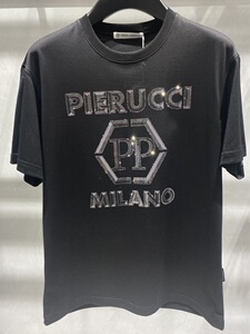 pierre pierucci 潮牌22春夏新款烫钻圆领休闲字母图案短袖2126