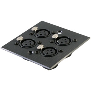 1~2~4位音响插座xlr卡农头86铝合金音频面板 6.5座墙面录音棚排插