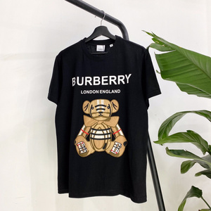 代购burberry/巴宝莉短袖22春夏新款刺绣卡通小熊宽松字母男女t恤
